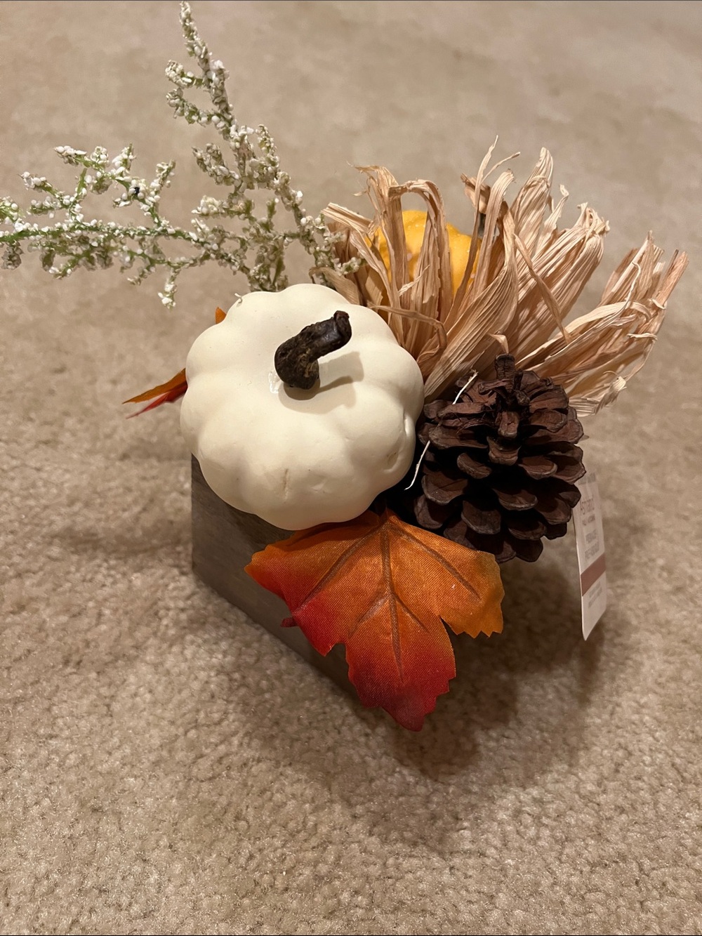 Ashland White Pumpkin & Pinecone Fall Table Accent